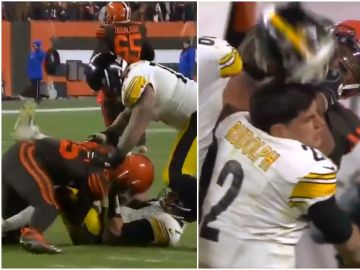 Pelea en la NFL en el partido entre los Pittsburgh Steelers y los Cleveland Browns