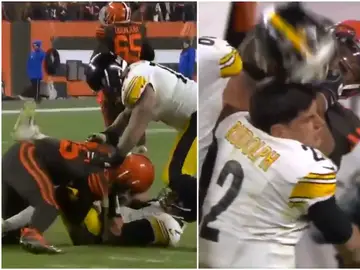 Pelea en la NFL en el partido entre los Pittsburgh Steelers y los Cleveland Browns Pelea en la NFL en el partido entre los Pittsburgh Steelers y los Cleveland Browns