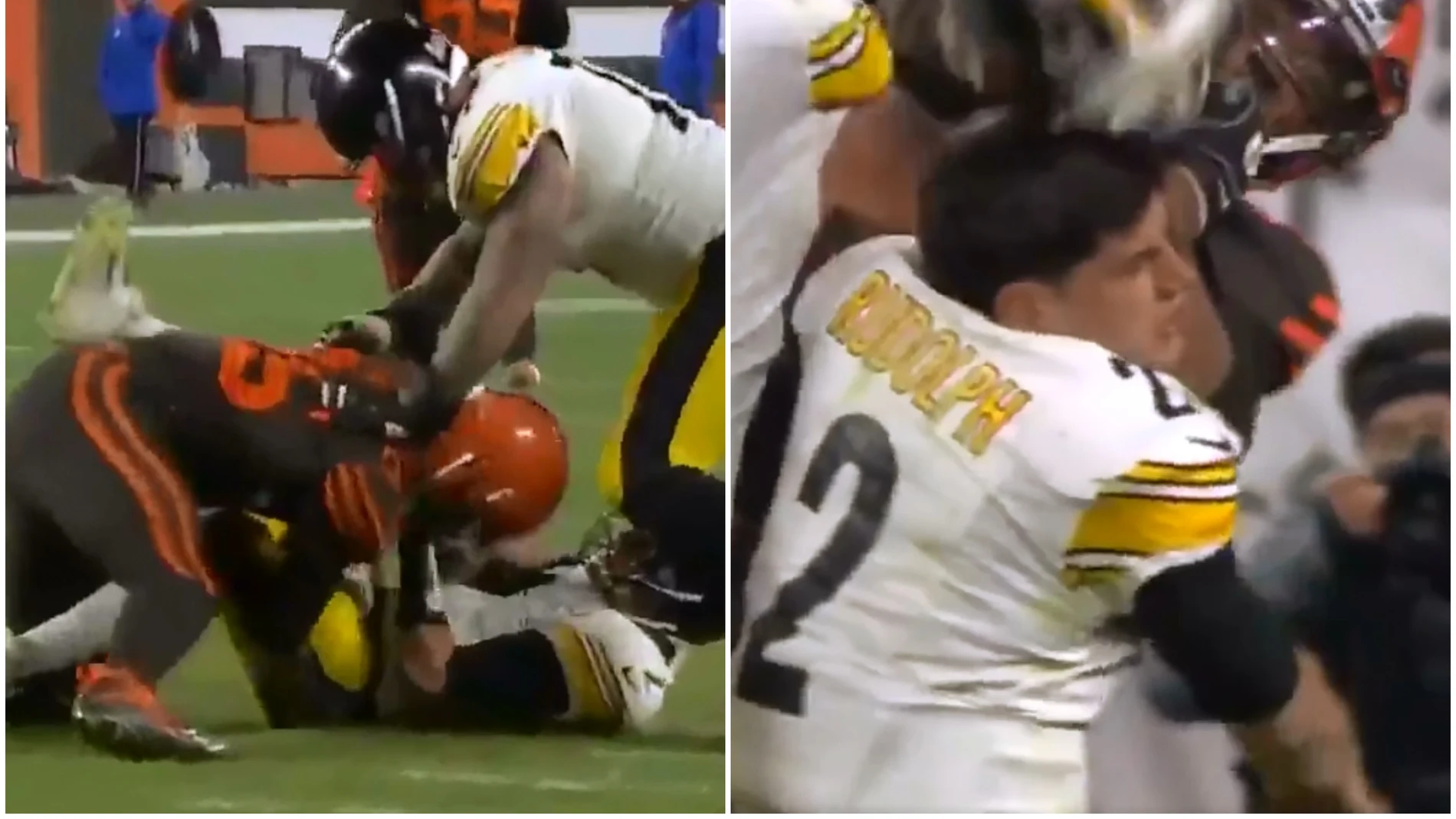 Pelea en la NFL en el partido entre los Pittsburgh Steelers y los Cleveland Browns Pelea en la NFL en el partido entre los Pittsburgh Steelers y los Cleveland Browns