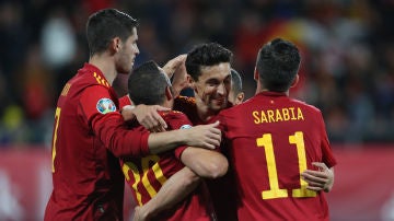 Los jugadores de la Selección celebran un gol ante Malta