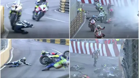 El tremendo accidente durante el GP de Macao El tremendo accidente durante el GP de Macao