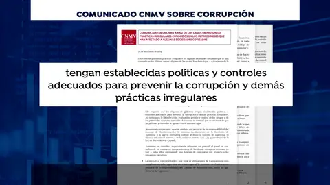 La CNMV exige a las empresas informar sobre los casos de corrupción La CNMV exige a las empresas informar sobre los casos de corrupción