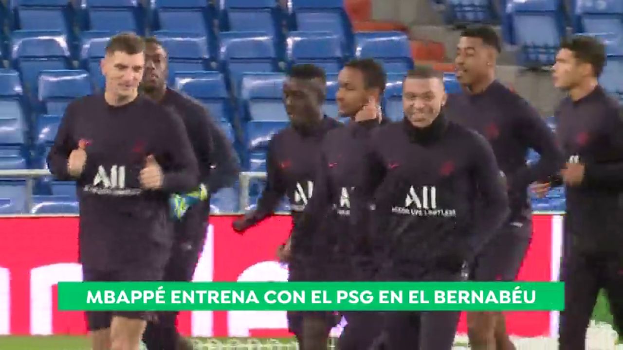 Mbappé, sonriente en el Bernabéu tras las palabras de Zidane