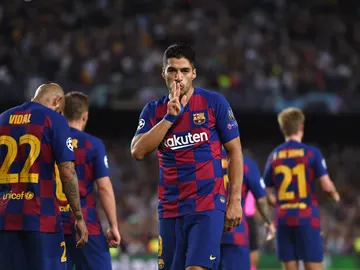 Luis Suárez durante el partido de Champions League contra el Inter Luis Suárez durante el partido de Champions League contra el Inter