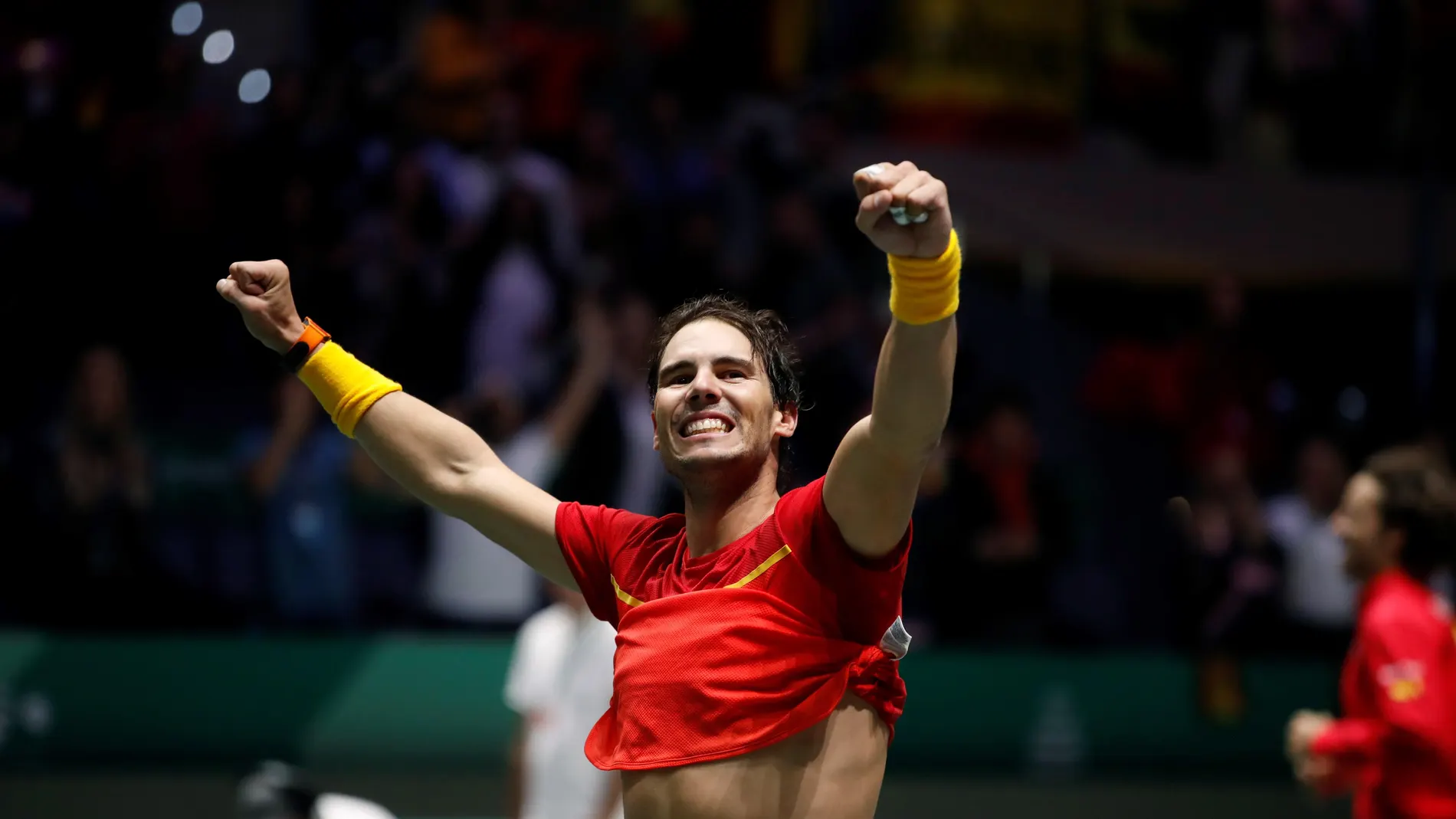 Rafa Nadal celebra la victoria en la Copa Davis Rafa Nadal celebra la victoria en la Copa Davis