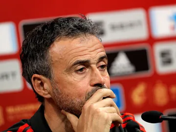 Luis Enrique en una rueda de prensa con la Selección Española Luis Enrique en una rueda de prensa con la Selección Española