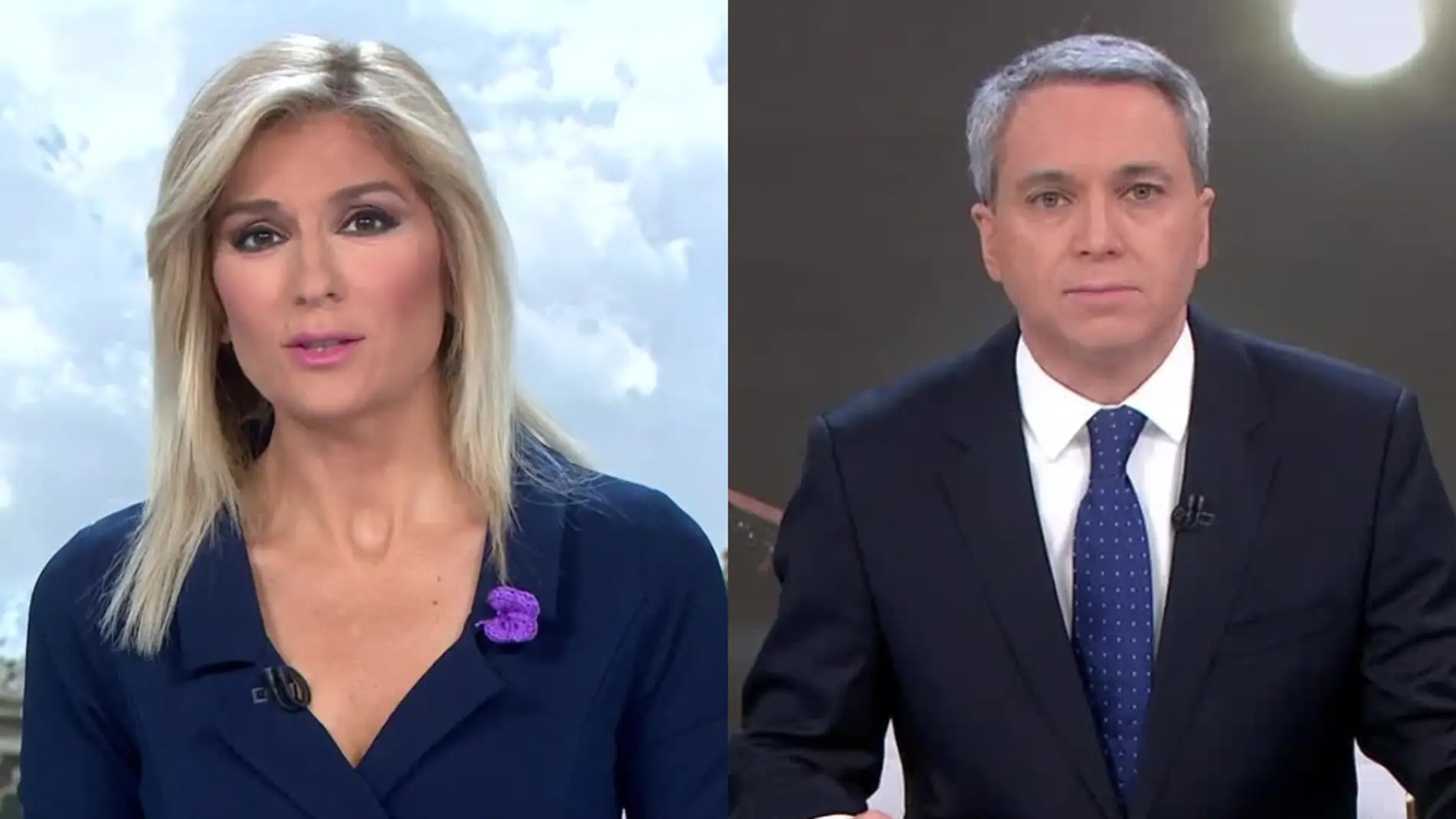 Sandra Golpe y Vicente Vallés en Antena 3 Noticias