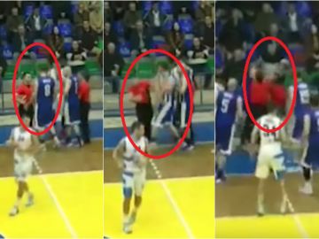 Brutal agresión de un jugador a un árbitro de baloncesto en Albania