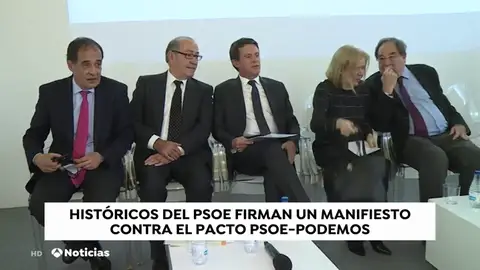 Históricos del socialismo firman un manifiesto contra la coalición entre PSOE y Podemos Históricos del socialismo firman un manifiesto contra la coalición entre PSOE y Podemos