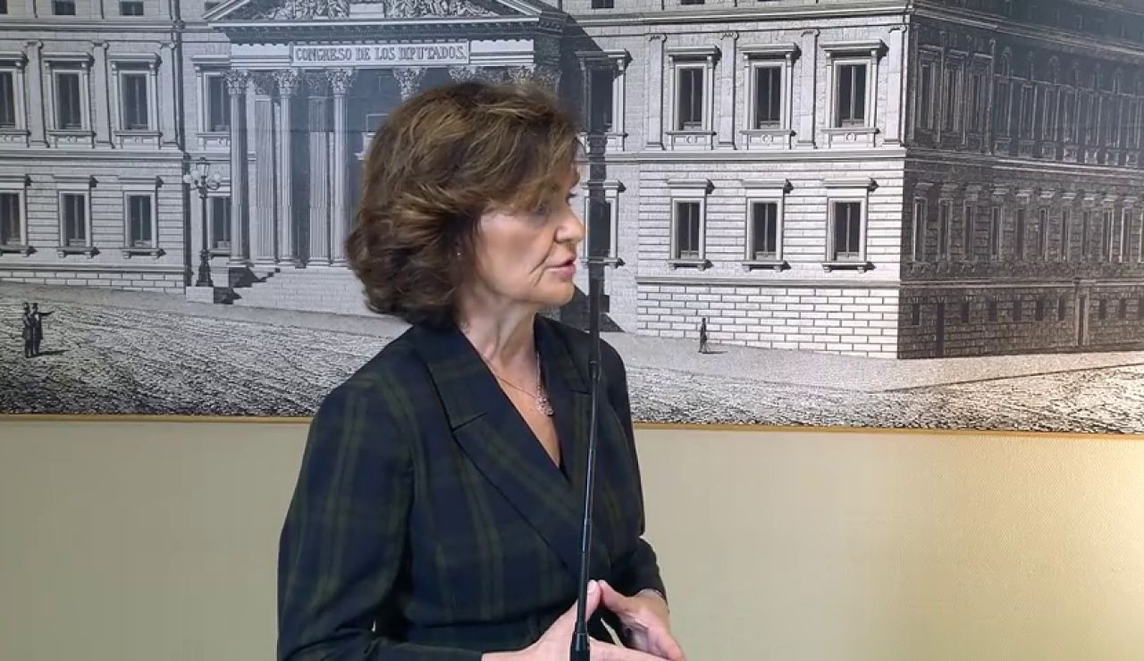 Carmen Calvo: 'El PSOE no va a hablar en ningún caso del derecho de autodeterminación con los independendistas' Carmen Calvo: 'El PSOE no va a hablar en ningún caso del derecho de autodeterminación con los independendistas'