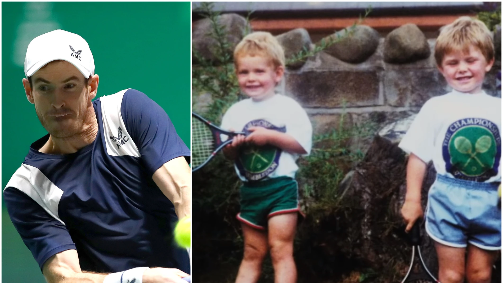 Murray de niño junto con su hermano Jamie Murray de niño junto con su hermano Jamie