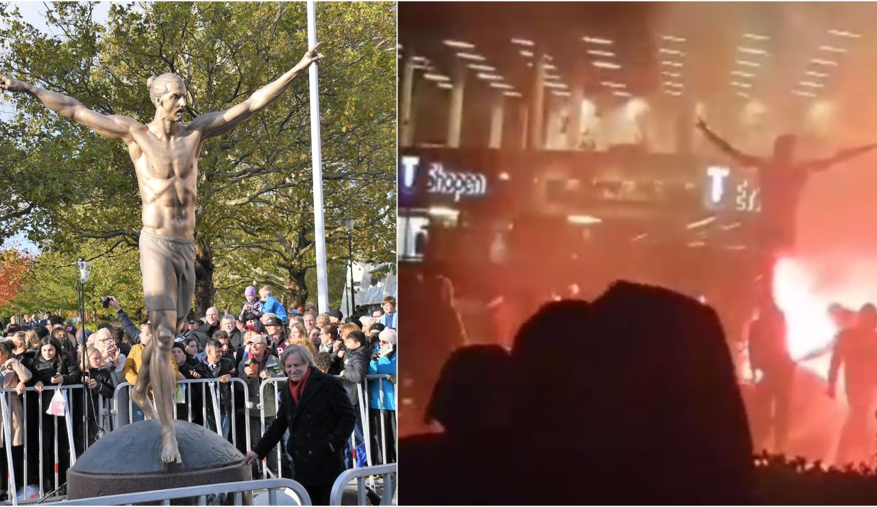 Radicales atacan la estatua de Ibrahimovic en Malmoe Radicales atacan la estatua de Ibrahimovic en Malmoe