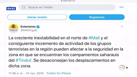 Exteriores alerta del riesgo de atentado contra españoles en los campamentos del Sáhara Exteriores alerta del riesgo de atentado contra españoles en los campamentos del Sáhara