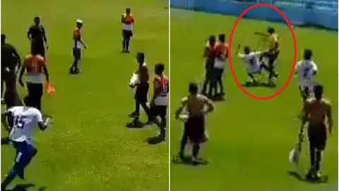 Agresión a un árbitro en Brasil Agresión a un árbitro en Brasil