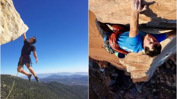 Brad Gobright durante sus retos de escalada