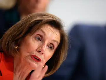 Nancy Pelosi, durante la rueda de prensa que ha dado en la COP25 que se celebra en Madrid Nancy Pelosi, durante la rueda de prensa que ha dado en la COP25 que se celebra en Madrid