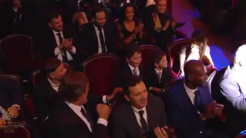Los hijos de Messi durante la gala del Balón de Oro Balón de Oro 2019