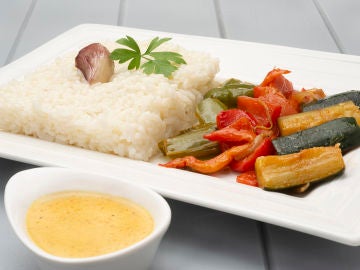 Arroz blanco con verduras al curry Arroz blanco con verduras al curry