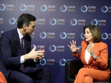 Pedro Sánchez y Nancy Pelosi en la Cumbre del Clima 