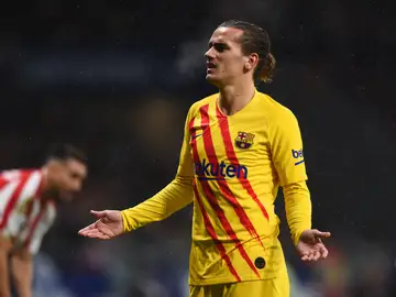 Antoine Griezmann durante el Atlético de Madrid-FC Barcelona en el Wanda Antoine Griezmann durante el Atlético de Madrid-FC Barcelona en el Wanda
