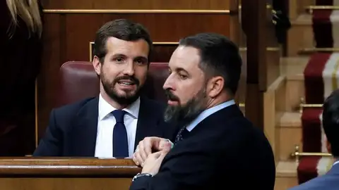 Santiago Abascal y Pablo Casado en una imagen de archivo Santiago Abascal y Pablo Casado en una imagen de archivo