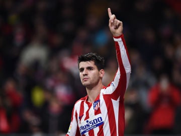 Morata celebra un gol 