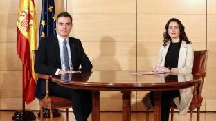 Reuni&oacute;n entre S&aacute;nchez y Arrimadas para hablar de la investidura