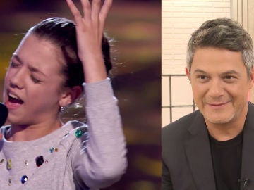 La reacción de Alejandro Sanz a la actuación de Patricia García cantando 'A que no me dejas' en 'La Voz Kids'