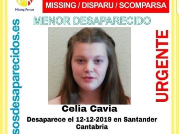 Imagen de la menor desaparecida en Santander
