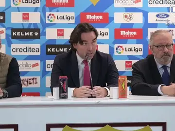 Raúl Martín Presa durante la comparecencia tras el Rayo-Albacete Raúl Martín Presa durante la comparecencia tras el Rayo-Albacete