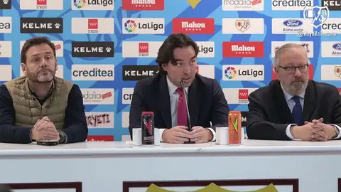 Raúl Martín Presa durante la comparecencia tras el Rayo-Albacete Raúl Martín Presa durante la comparecencia tras el Rayo Vallecano-Albacete