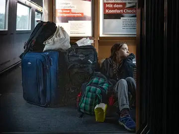 La foto de Greta Thunberg en un tren alemán que ha generado polémica La foto de Greta Thunberg en un tren alemán que ha generado polémica
