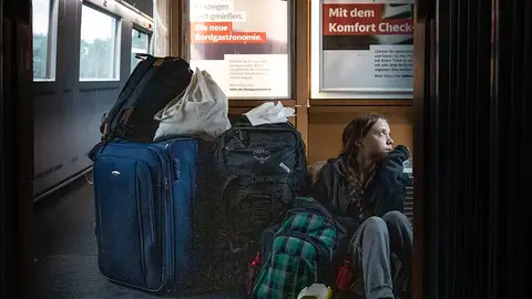 La foto de Greta Thunberg en un tren alemán que ha generado polémica La foto de Greta Thunberg en un tren alemán que ha generado polémica