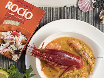 Arroz caldoso con carabineros