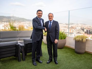 Barcelona - Real Madrid: Bartomeu y Florentino juntos en el inicio de la comida de directivas