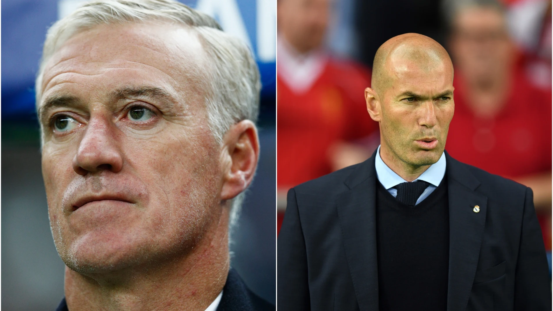 Deschamps y Zinedine Zidane durante un partido Deschamps y Zinedine Zidane durante un partido