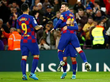 Los jugadores del Barça celebran un gol ante el Alavés Los jugadores del Barça celebran un gol ante el Alavés