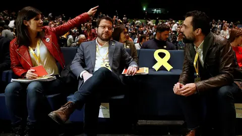 Imagen de los líderes de ERC en el 28 Congreso del partido Imagen de los líderes de ERC en el 28 Congreso del partido