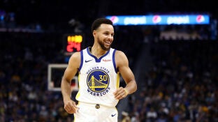Stephen Curry, durante un partido de los Warriors