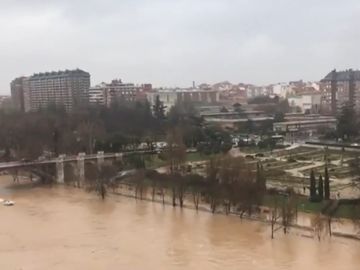 Borrasca Fabién desborda el río Pisuerga