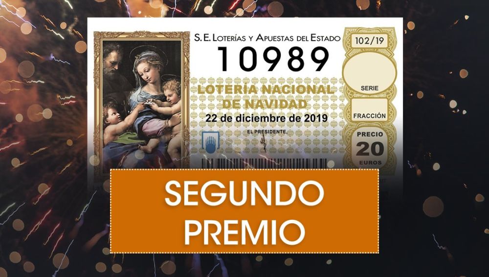 Lotería de Navidad 2019: 10989, segundo premio de la Lotería de Navidad