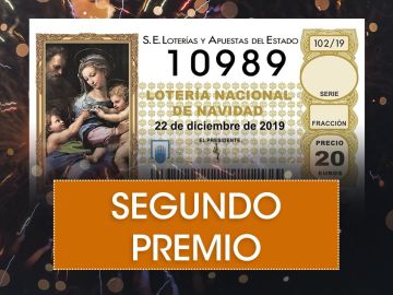 Lotería de Navidad 2019: 10989, segundo premio de la Lotería de Navidad