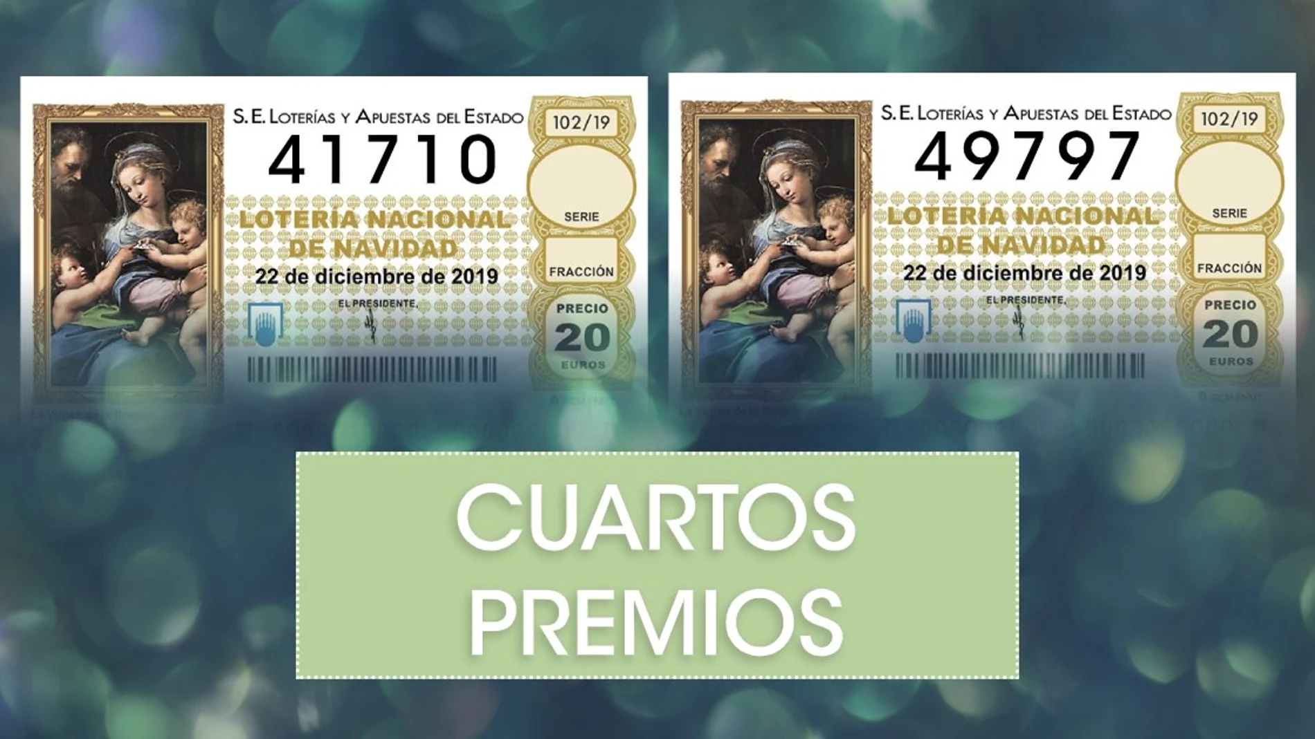 Lotería Navidad 2019: Cuartos premios del sorteo Extraordinario de Navidad de la Lotería Nacional Lotería Navidad 2019: Cuartos premios del sorteo Extraordinario de Navidad de la Lotería Nacional