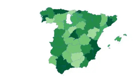 Mapa del reparto de premios de la Lotería de Navidad Mapa del reparto de premios de la Lotería de Navidad