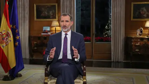 El Rey Felipe VI durante un discurso navideño El Rey Felipe VI durante un discurso navideño