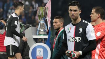 Cristiano Ronaldo, tras recibir la medalla de subcampeón de la Supercopa de Italia