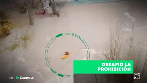 El insensato del Júcar, un piragüista se juega la vida Cuenca El insensato del Júcar, un piragüista se juega la vida Cuenca