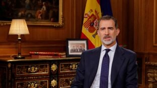 El Rey Felipe VI durante el discurso de Nochebuena del 2019