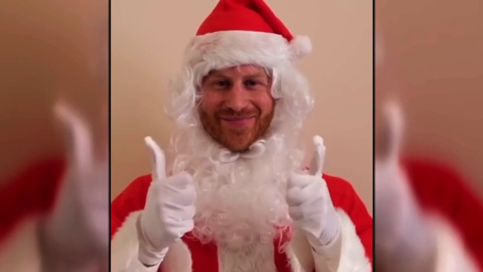 El Príncipe Harry se disfraza de Papá Noel para felicitar la Navidad a los niños de militares fallecidos