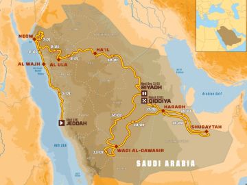 El recorrido del Dakar 2020 por Arabia Saudí